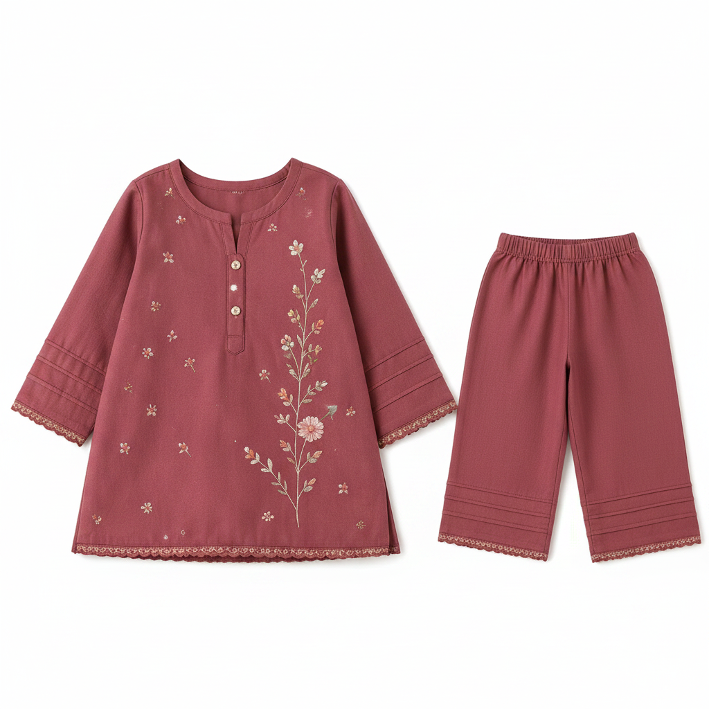 Dusty Rose Girls Suit - Professional