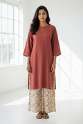 Cinnamon Rose Kurti Floral Print Palazzo - Front View