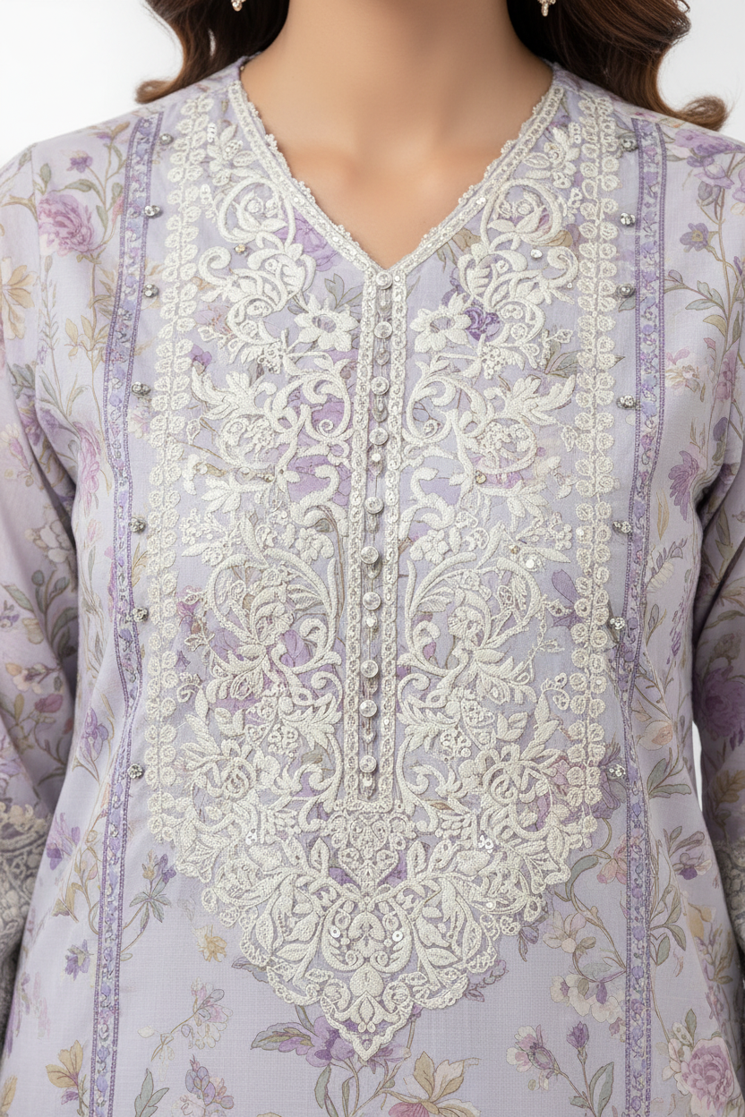 3-Piece Lawn Suit fabric detail