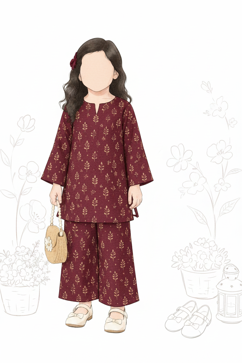 Maroon - Fashion Illustration
